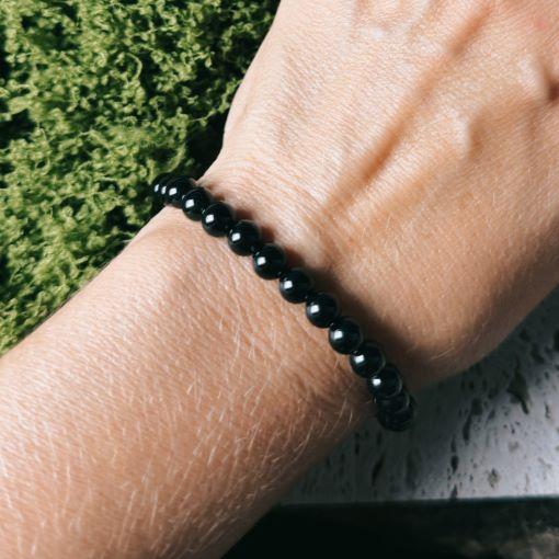 Black Agate Bracelet- 6mm- NEW ITEM